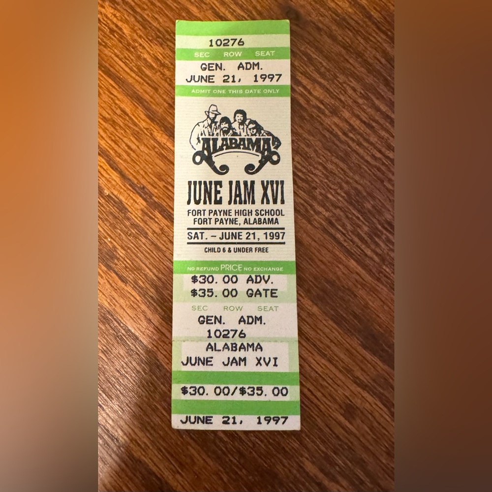 Vintage June Jam XVI Concert Ticket